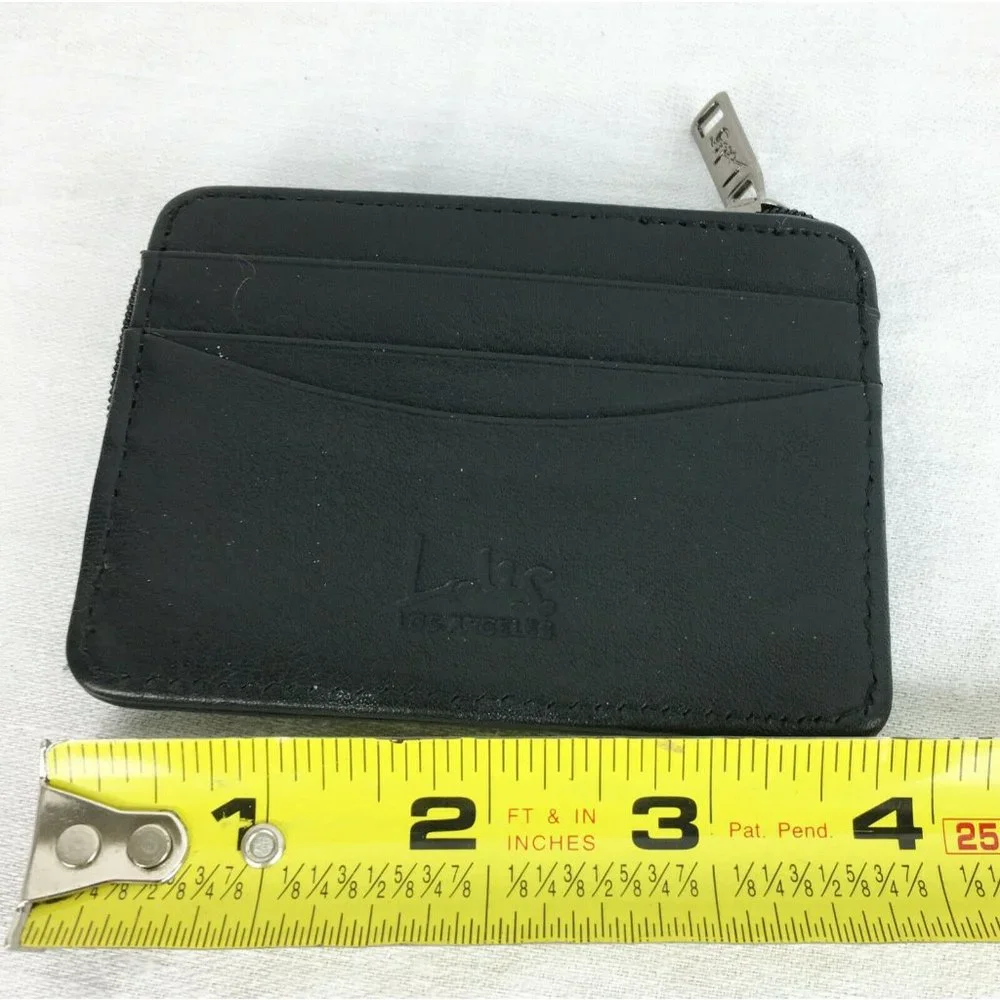 Lodis Black Belt Clip ID Credit Card Holder w Zip Compartment Business